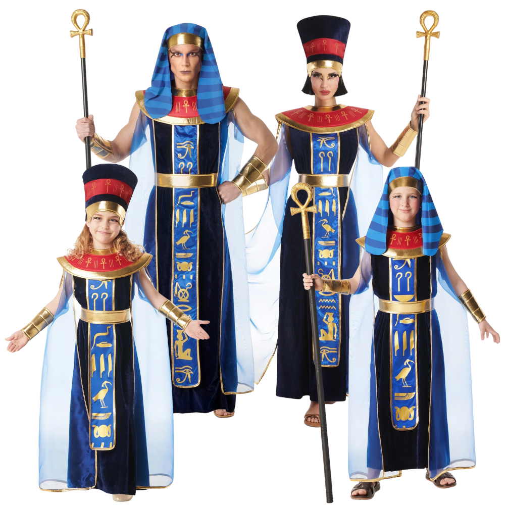 Déguisements de groupe de pharaons égyptiens bleus