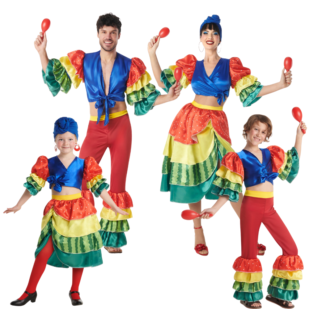 Disfraces para Grupo de Rumberos Multicolor