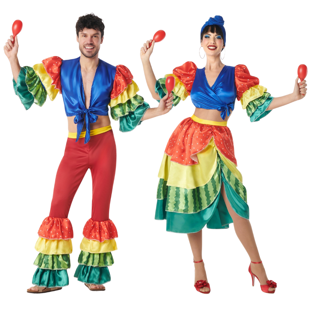 Disfraces en Pareja de Rumberos Multicolor