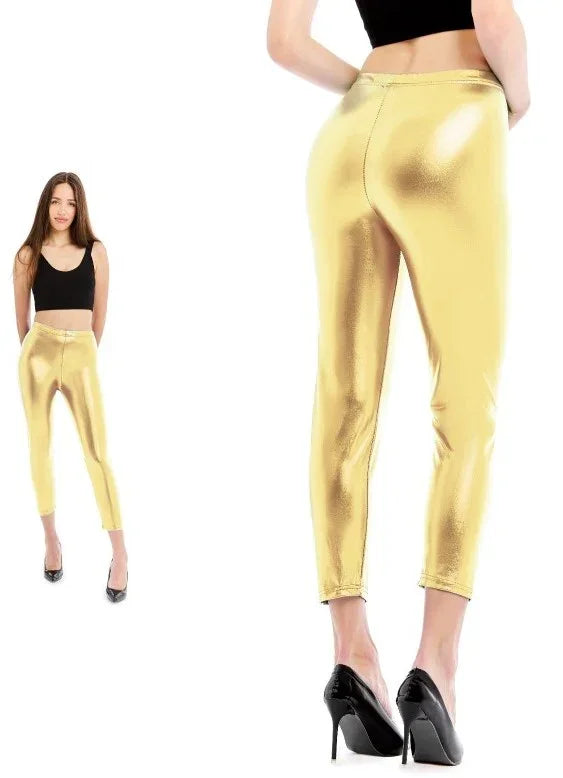Leggings Dorados Metalizados para Mujer Leggings Partilandia