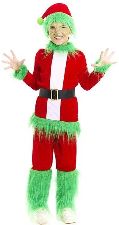 Disfraz de Grinch con Pelo Verde para Niño Grinch Partilandia