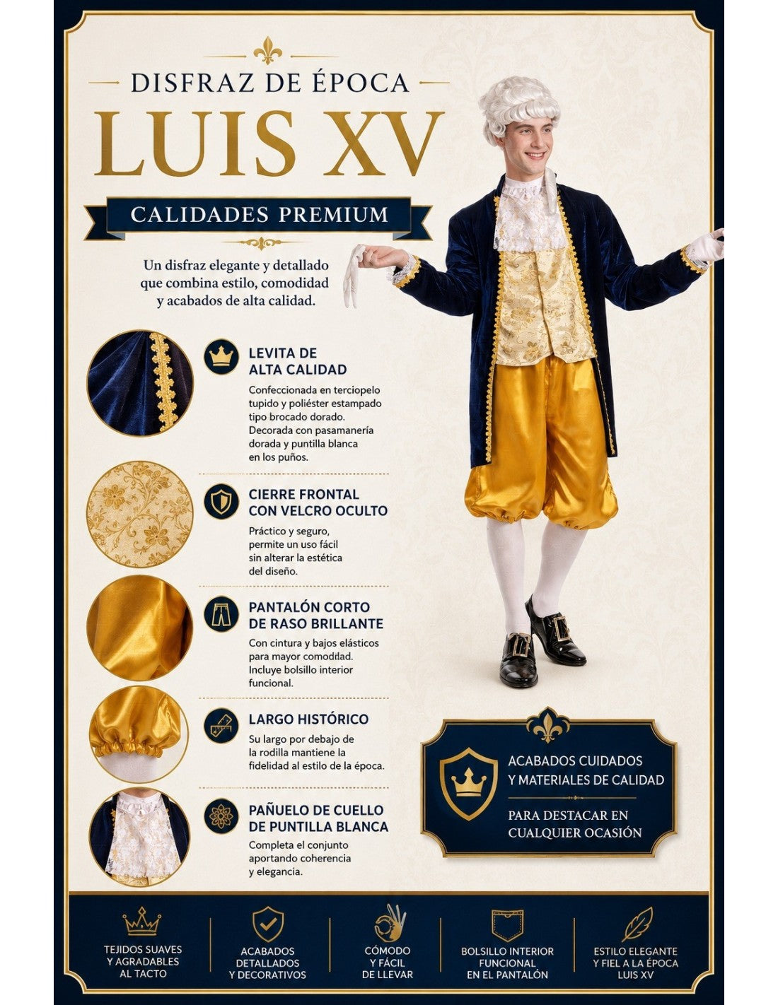 Déguisement de noble baroque pour homme