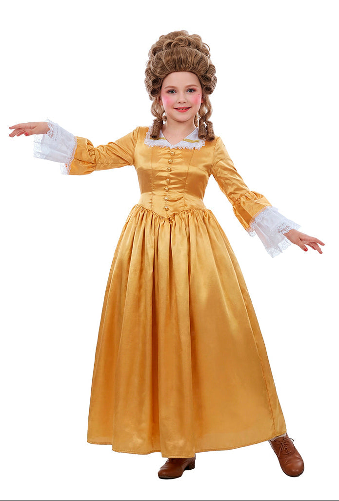 Déguisement Marie-Antoinette en couleur doré pour Fille