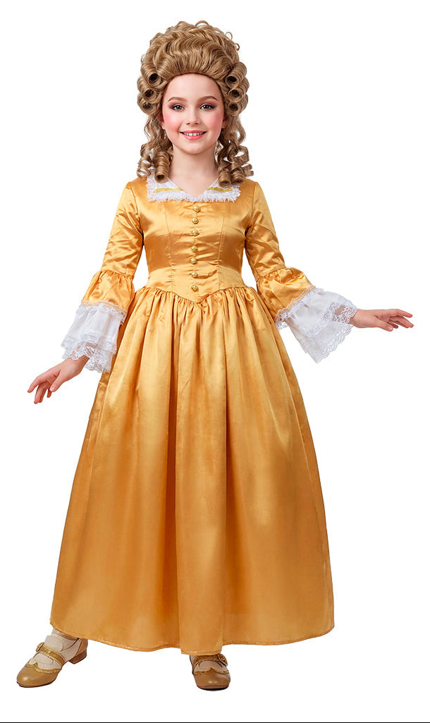 Déguisement Marie-Antoinette en couleur doré pour Fille