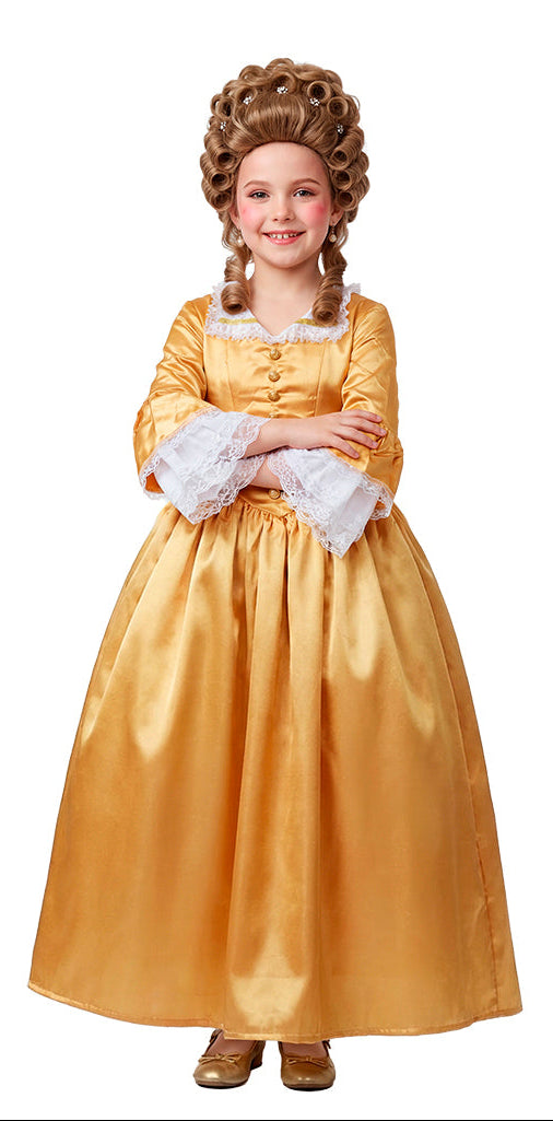 Déguisement Marie-Antoinette en couleur doré pour Fille