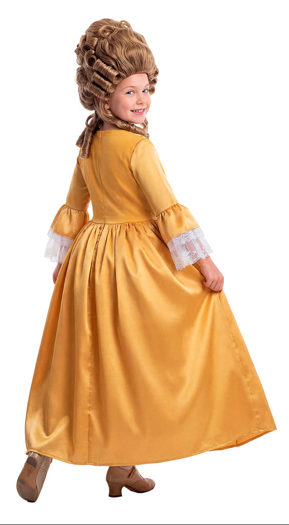 Déguisement Marie-Antoinette en couleur doré pour Fille