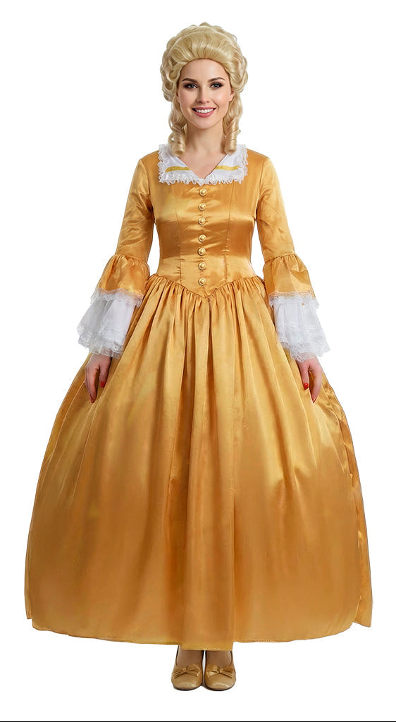 Déguisement Marie-Antoinette en couleur doré pour Femme