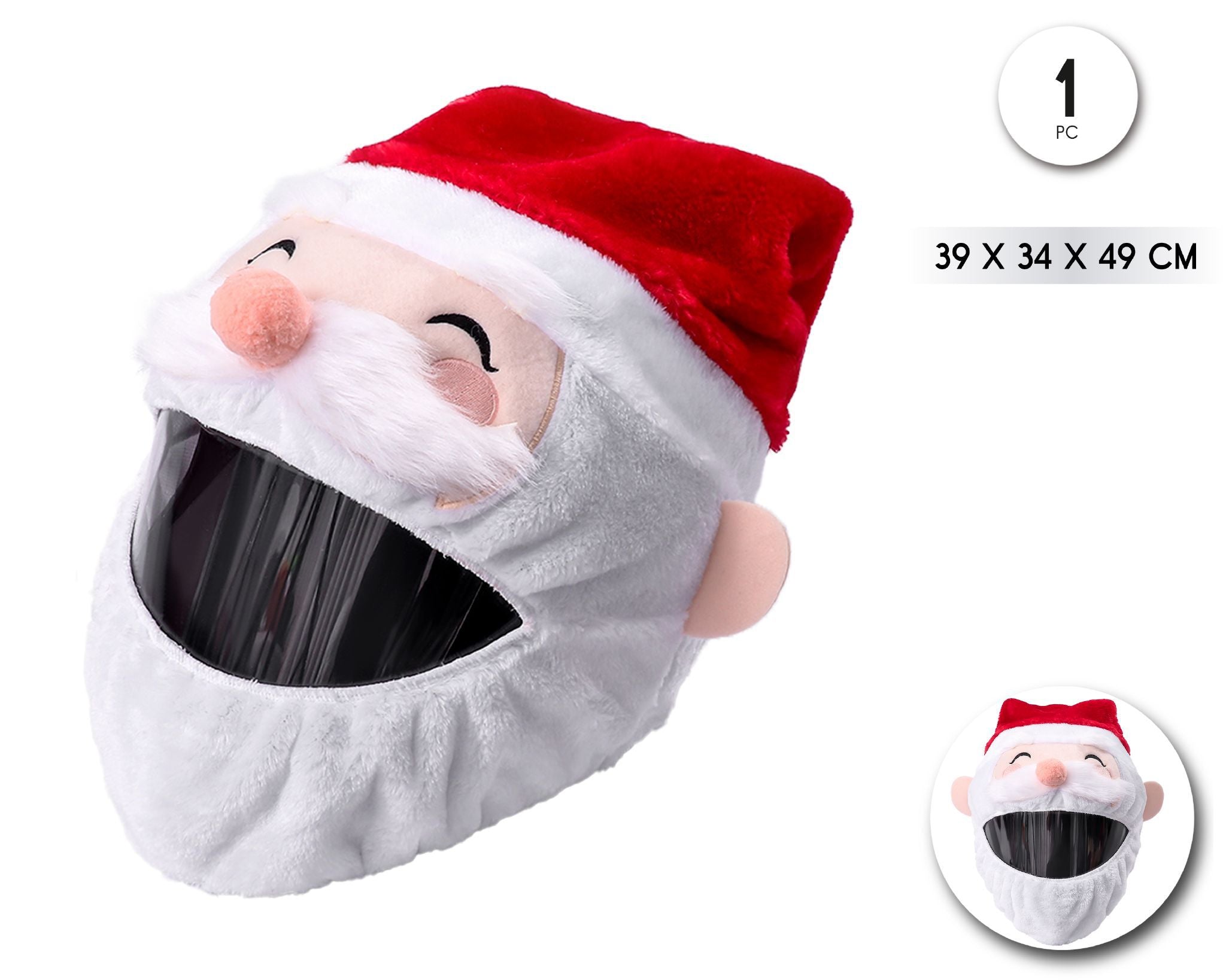 Funda de Casco de Moto de Papá Noél Divertida