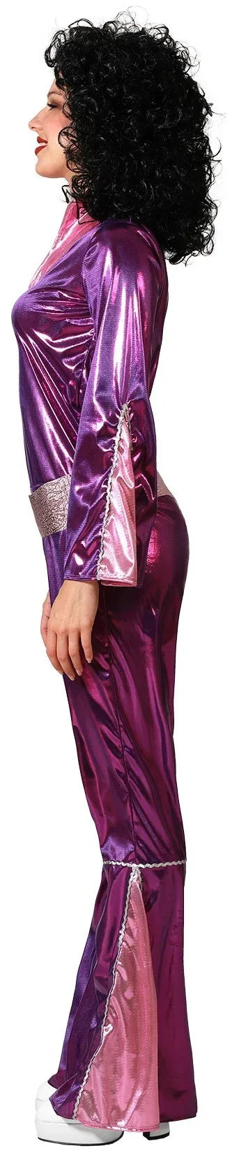 Disfraz Disco Años 70 Fucsia para Mujer Disco Atosa