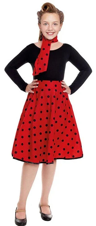 Disfraces para Grupo de Años 50 con Falda de Lunares Grease - Años 40 y 50 Disfraces Simon